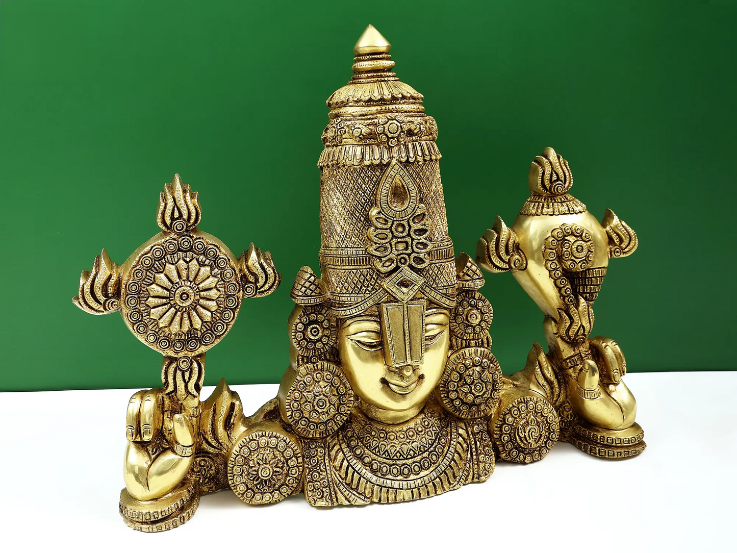 ब्रसॉरा® भगवान बालाजी बस्ट ब्रास स्टैच्यू | ऊंचाई 15 इंच और वजन 9.76 किलोग्राम