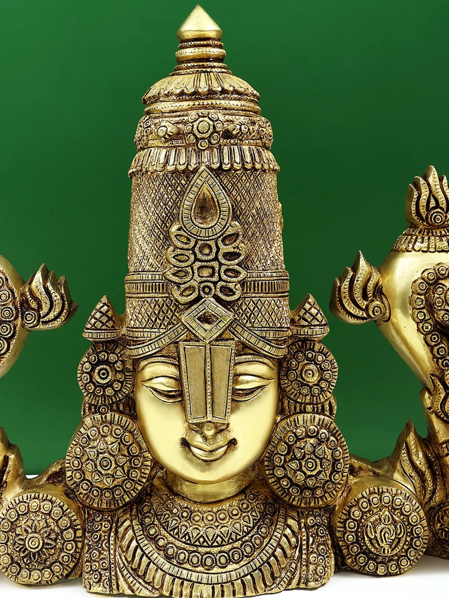 ब्रसॉरा® भगवान बालाजी बस्ट ब्रास स्टैच्यू | ऊंचाई 15 इंच और वजन 9.76 किलोग्राम