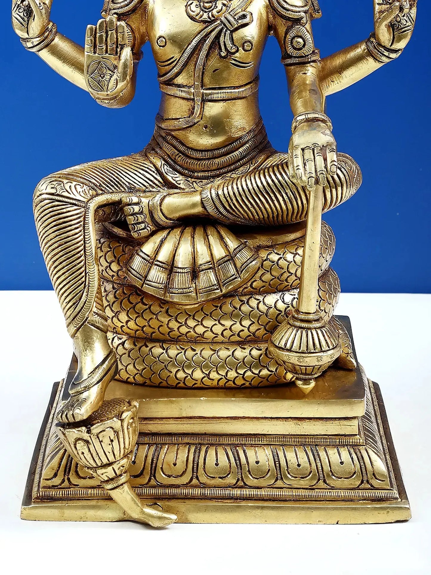 Brassaura® Lord Vishnu on Sheshnag Brass Statue | Height 14 Inches & Weight 8.30 kgs