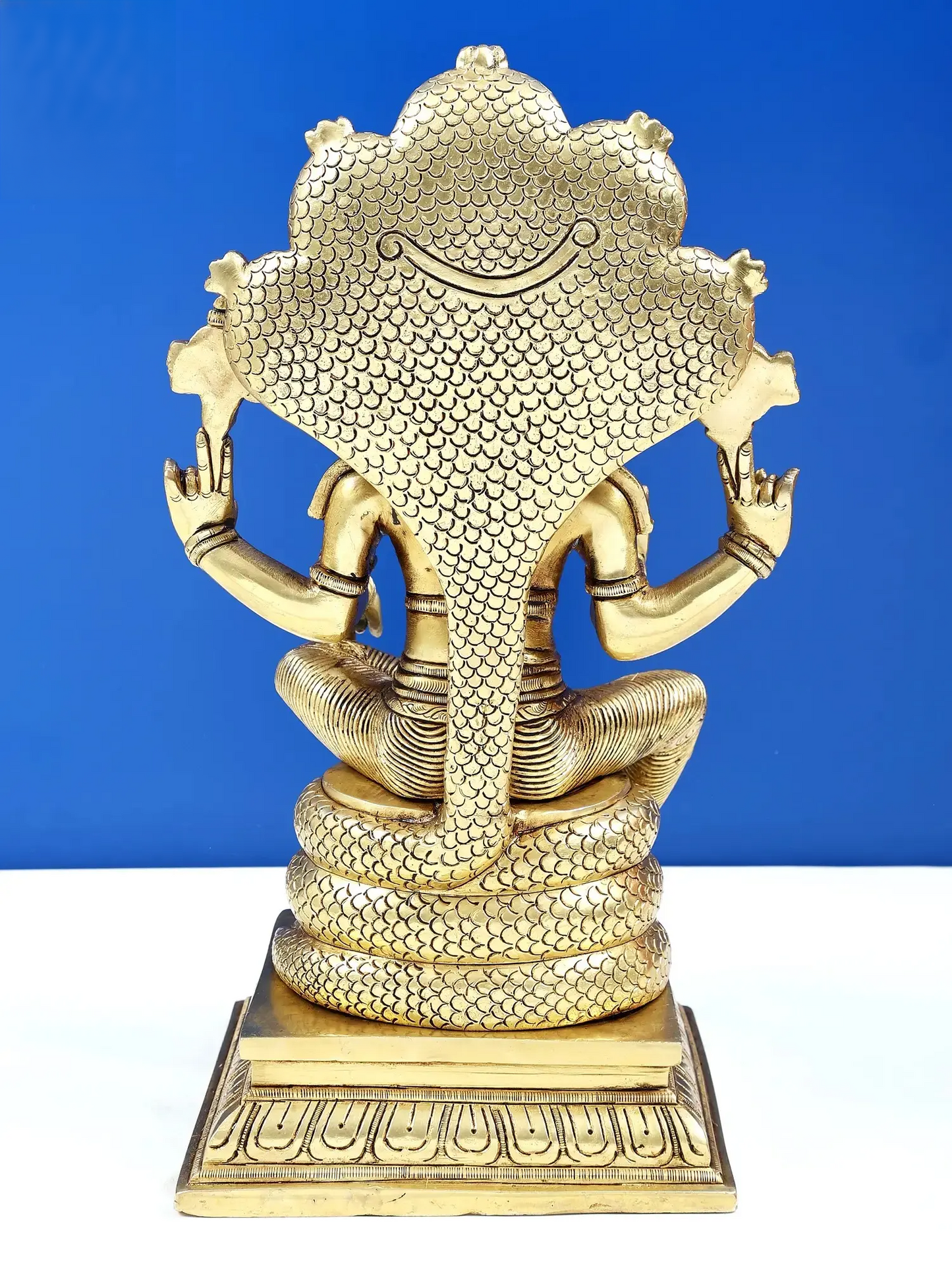 Brassaura® Lord Vishnu on Sheshnag Brass Statue | Height 14 Inches & Weight 8.30 kgs