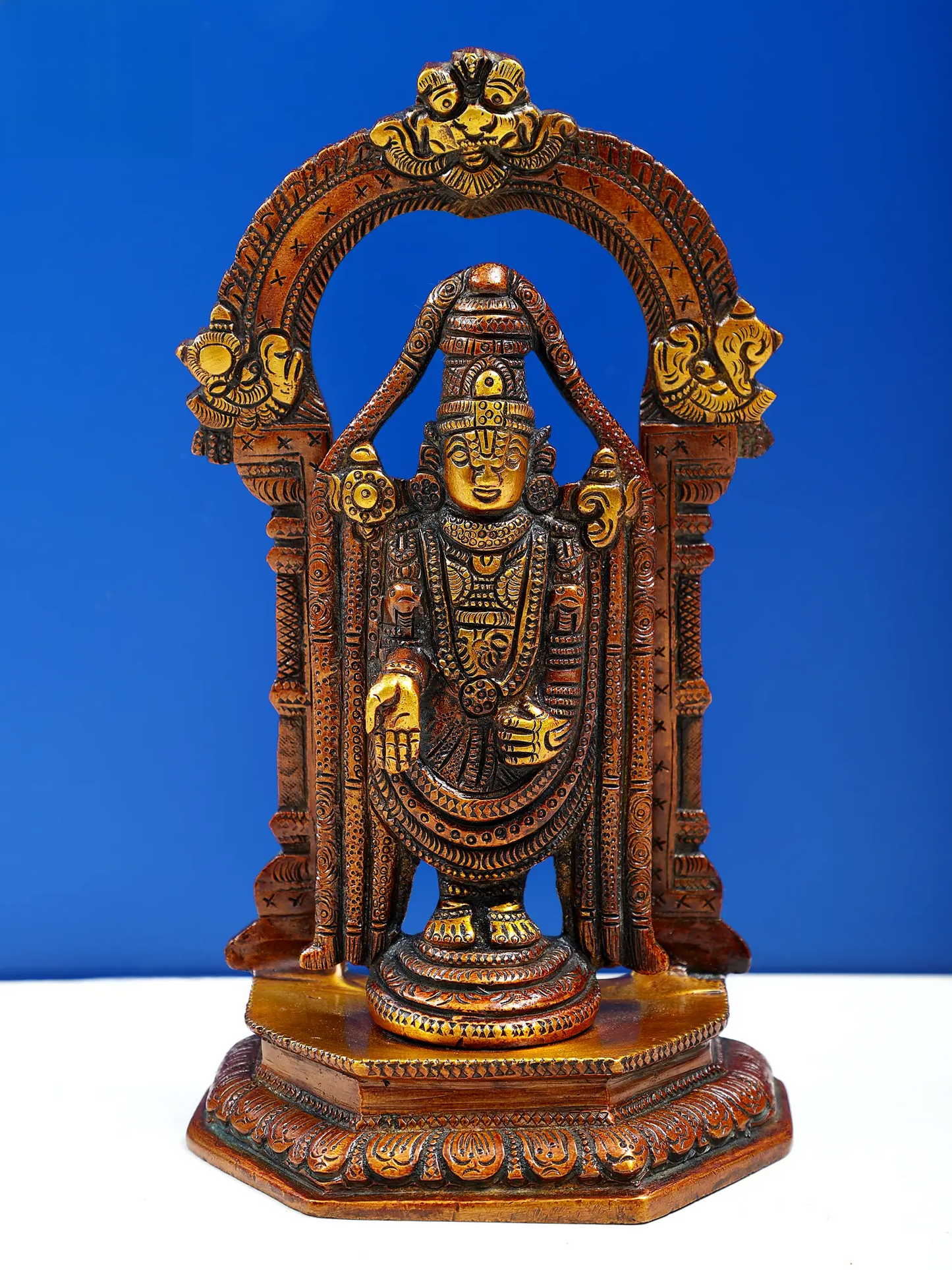 Brassaura® Mini Lord Balaji Brass Statue | Height 3 Inches & Weight 1.56 kgs