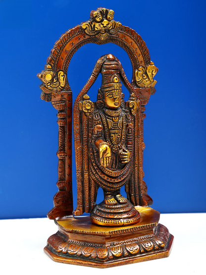 Brassaura® Mini Lord Balaji Brass Statue | Height 3 Inches & Weight 1.56 kgs