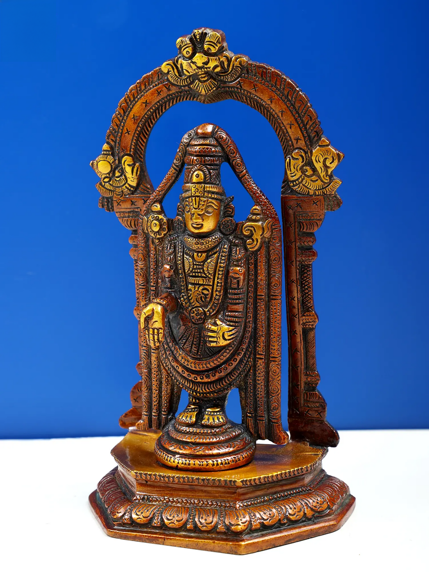 Brassaura® Mini Lord Balaji Brass Statue | Height 3 Inches & Weight 1.56 kgs