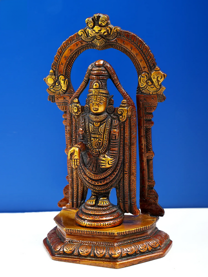 Brassaura® Mini Lord Balaji Brass Statue | Height 3 Inches & Weight 1.56 kgs