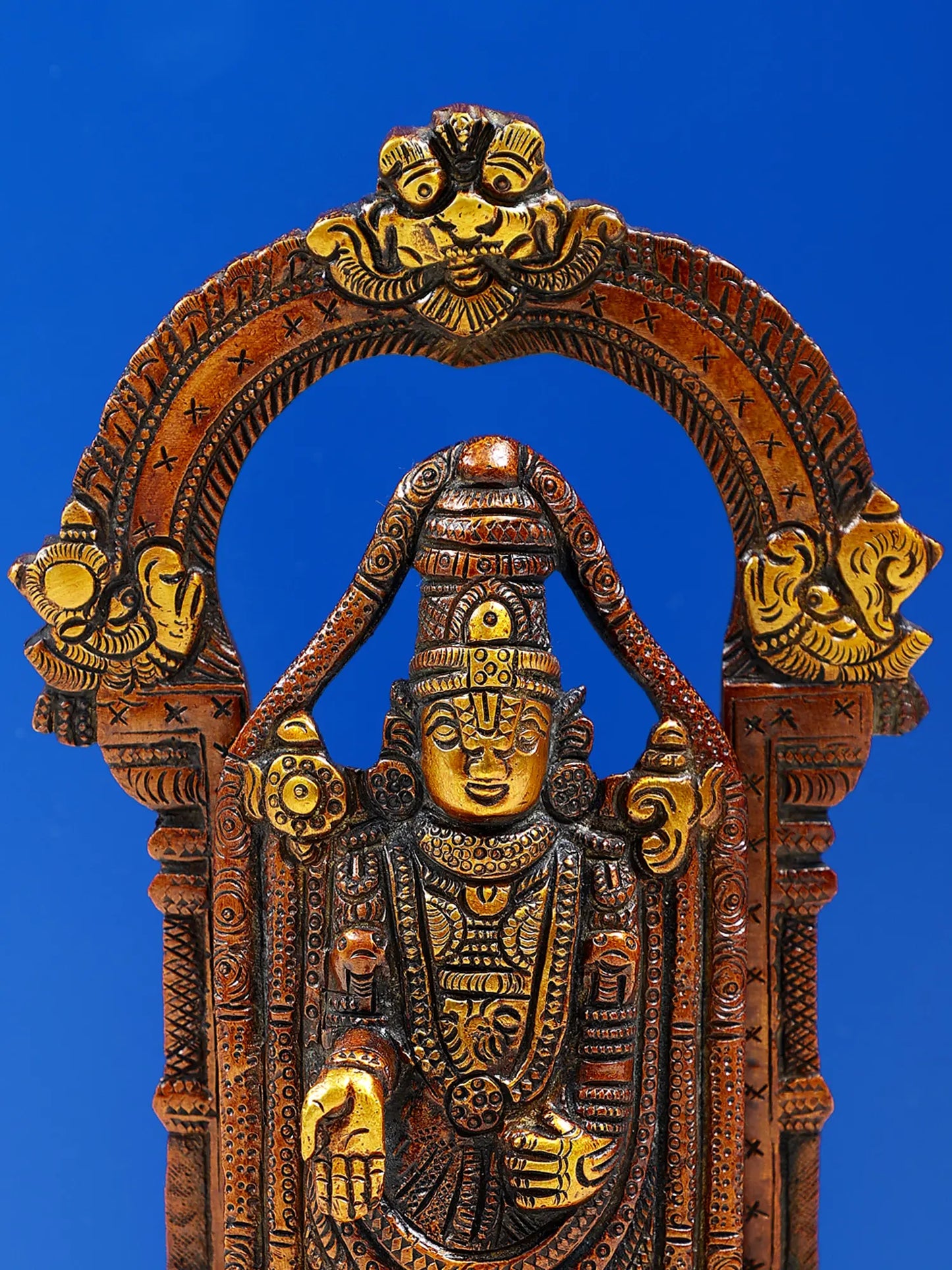 Brassaura® Mini Lord Balaji Brass Statue | Height 3 Inches & Weight 1.56 kgs