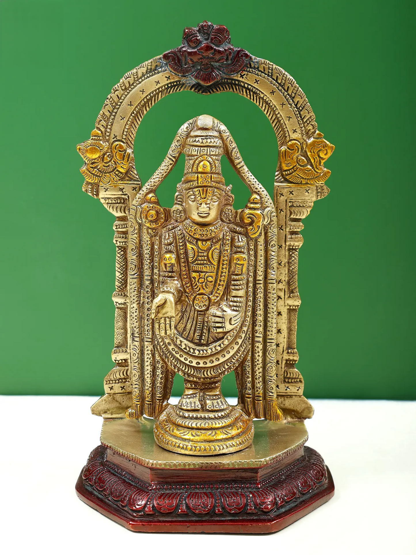 Brassaura® Mini Lord Balaji Brass Statue | Height 3 Inches & Weight 1.56 kgs