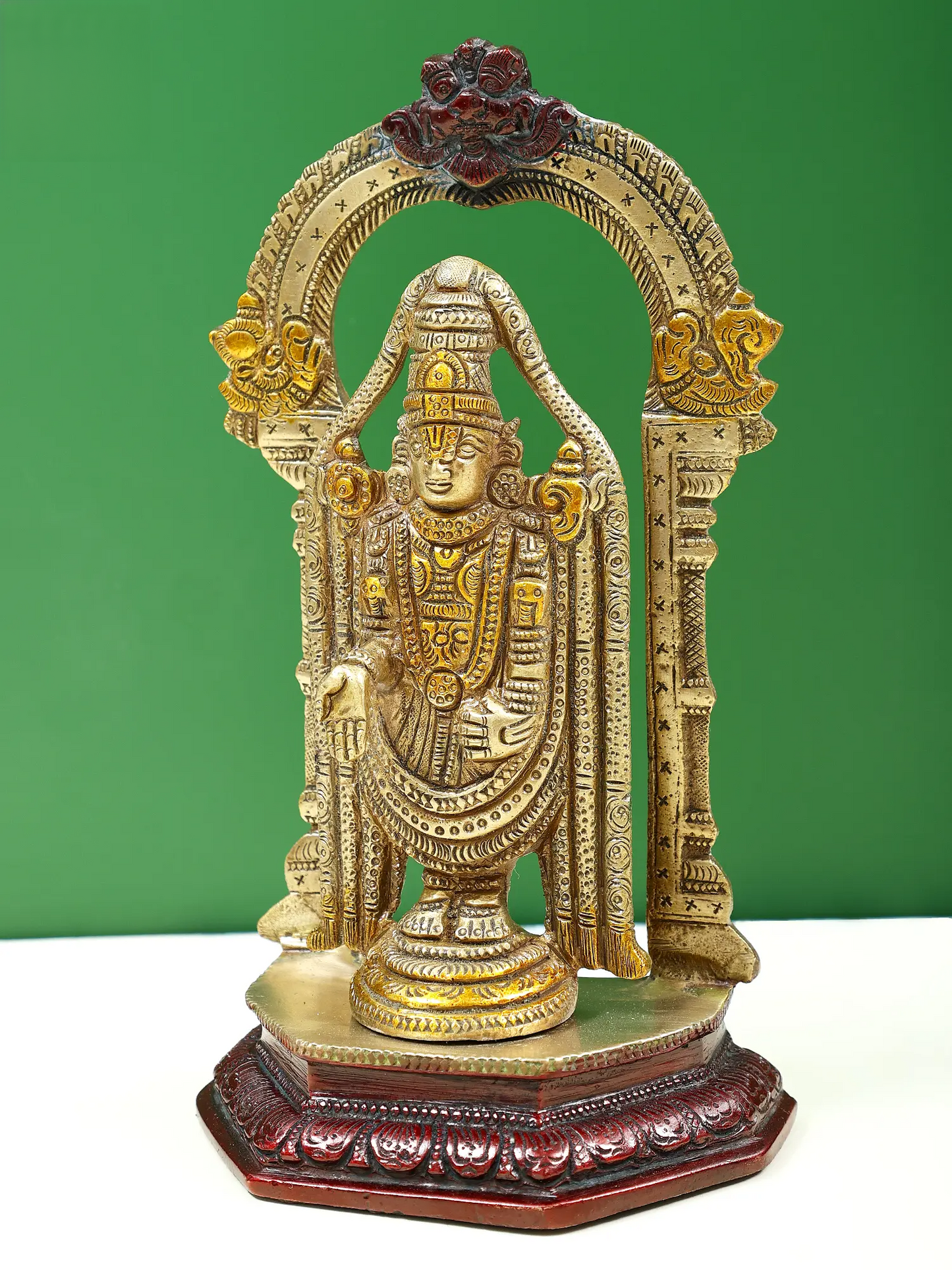 Brassaura® Mini Lord Balaji Brass Statue | Height 3 Inches & Weight 1.56 kgs