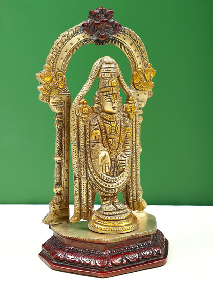 Brassaura® Mini Lord Balaji Brass Statue | Height 3 Inches & Weight 1.56 kgs