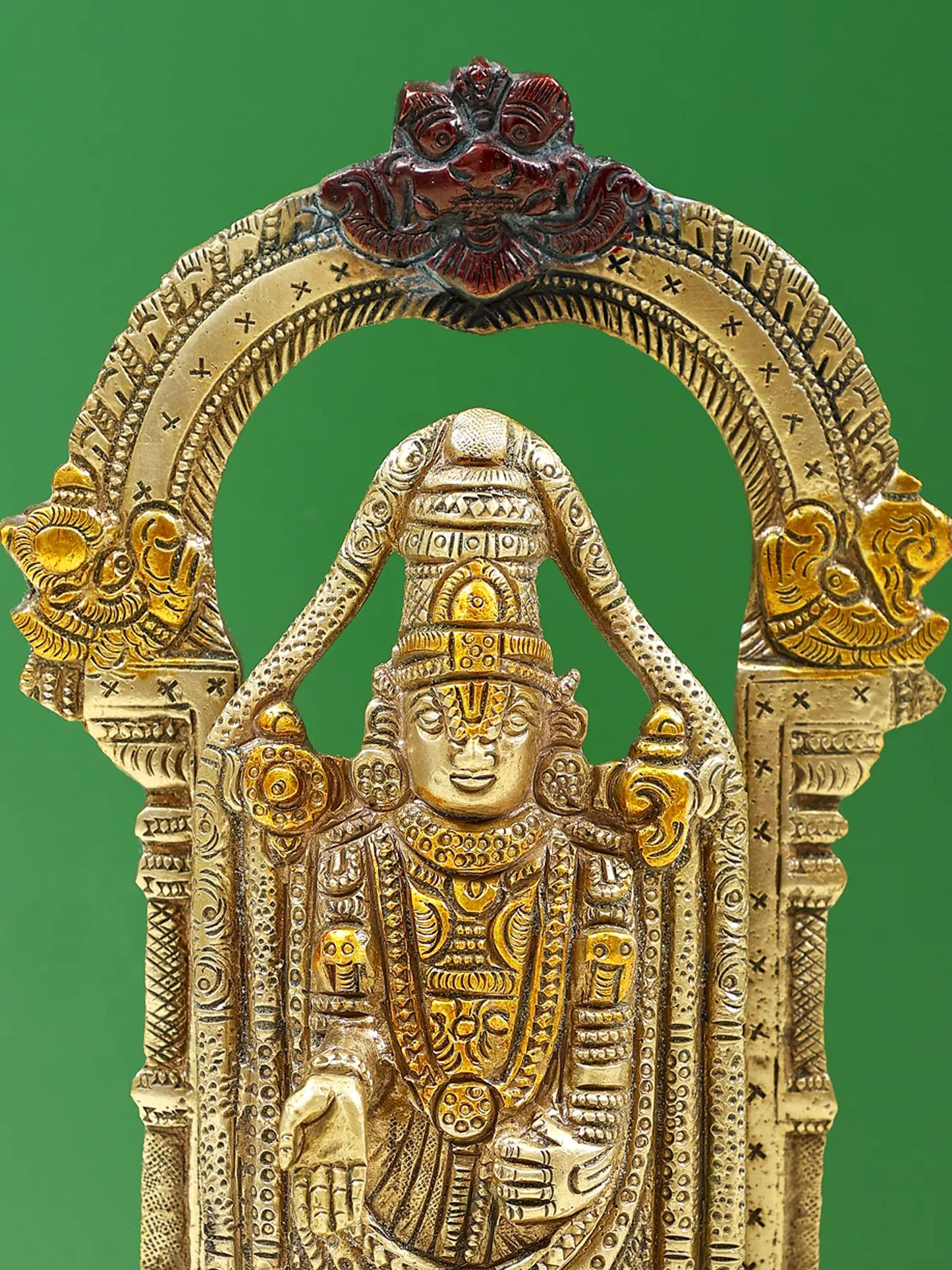 Brassaura® Mini Lord Balaji Brass Statue | Height 3 Inches & Weight 1.56 kgs