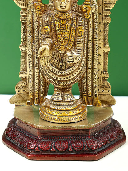Brassaura® Mini Lord Balaji Brass Statue | Height 3 Inches & Weight 1.56 kgs