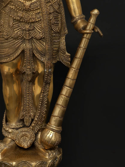 ब्रसौरा® ब्रास विष्णु प्रतिमा | ऊँचाई 38 इंच और वज़न 28.54 किग्रा