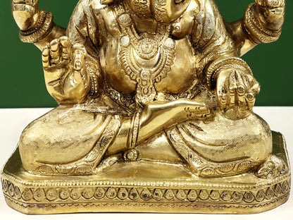 Brassaura® Classic Seated Ganesha Idol | Height 9.05 Inches & Weight 5.79 kgs