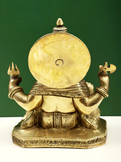 Brassaura® Classic Seated Ganesha Idol | Height 9.05 Inches & Weight 5.79 kgs