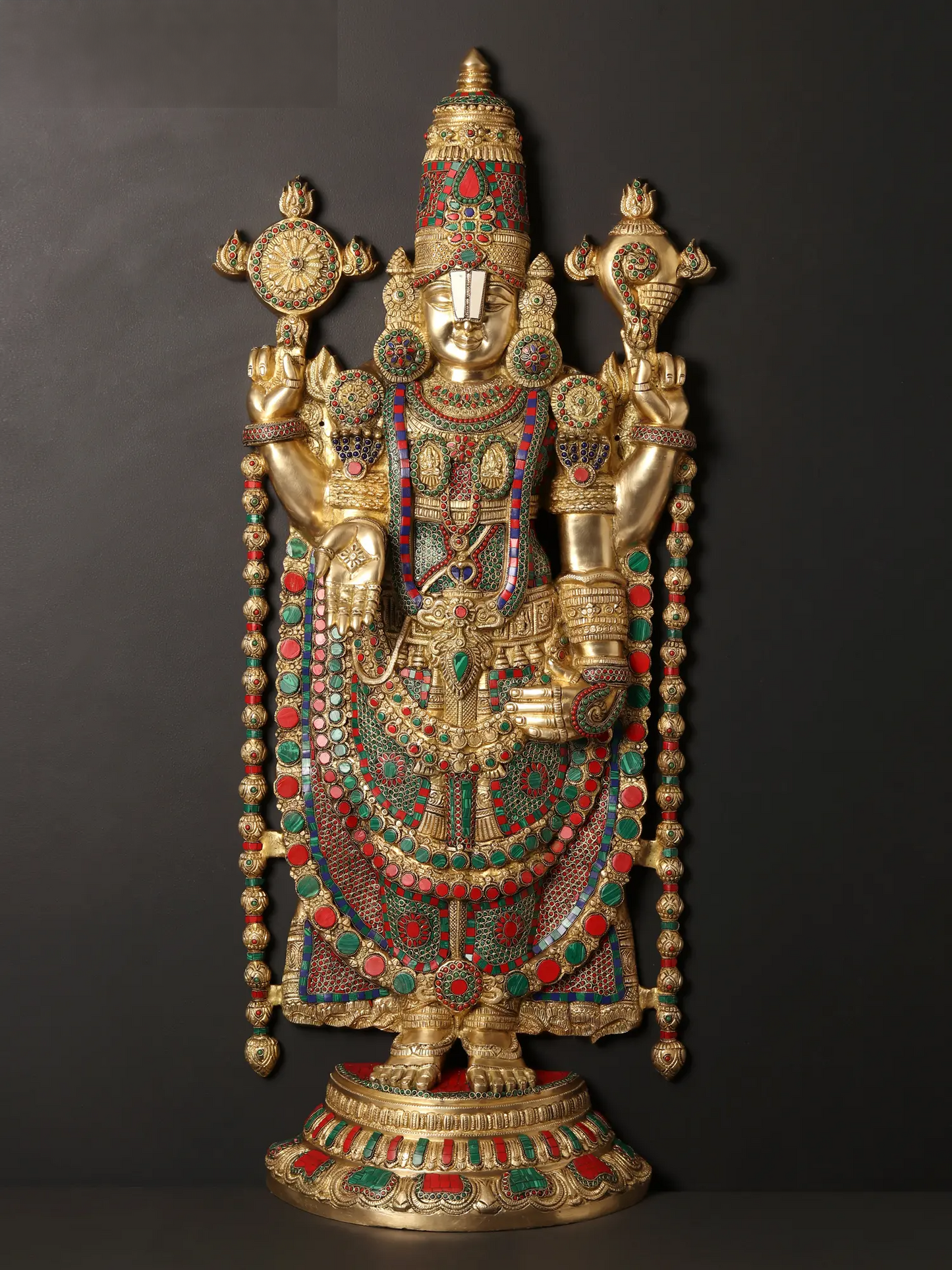 Brassaura® Brass Venkateswara Statue | Height 46 Inches & Weight 44 kg