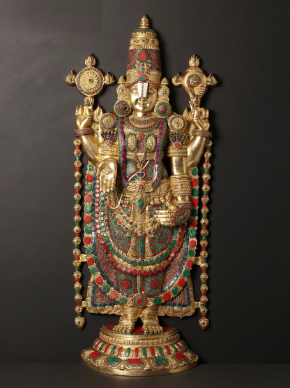 Brassaura® Brass Venkateswara Statue | Height 46 Inches & Weight 44 kg