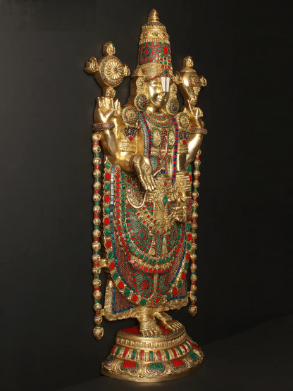Brassaura® Brass Venkateswara Statue | Height 46 Inches & Weight 44 kg