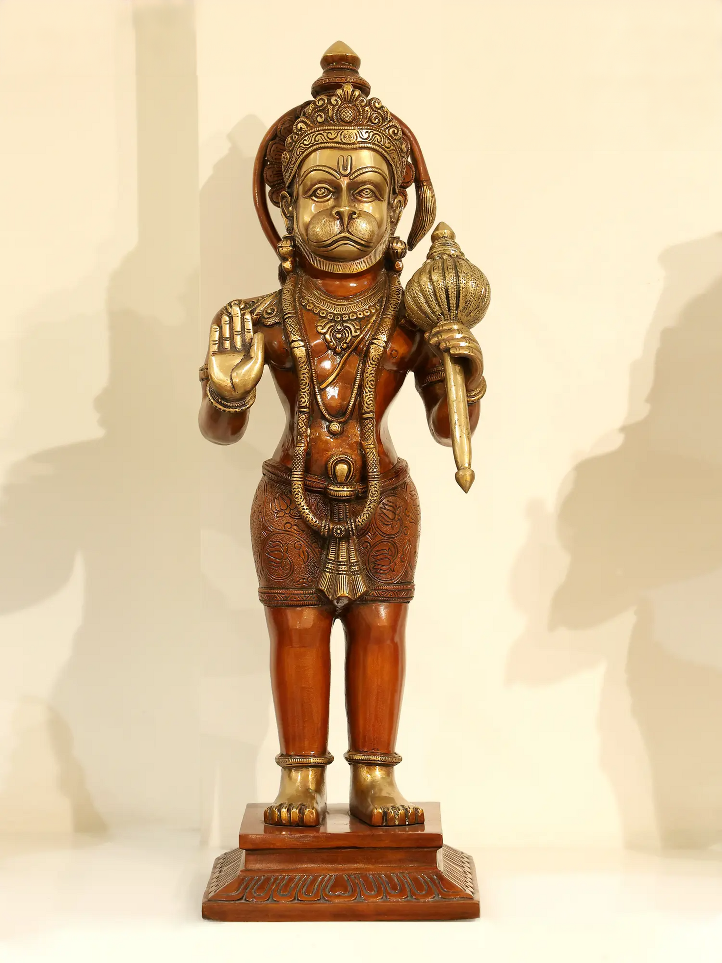 Brassaura® Standing Blessing Hanuman Statue | Brass | Height 23.23 Inches & Weight 12.09 kgs