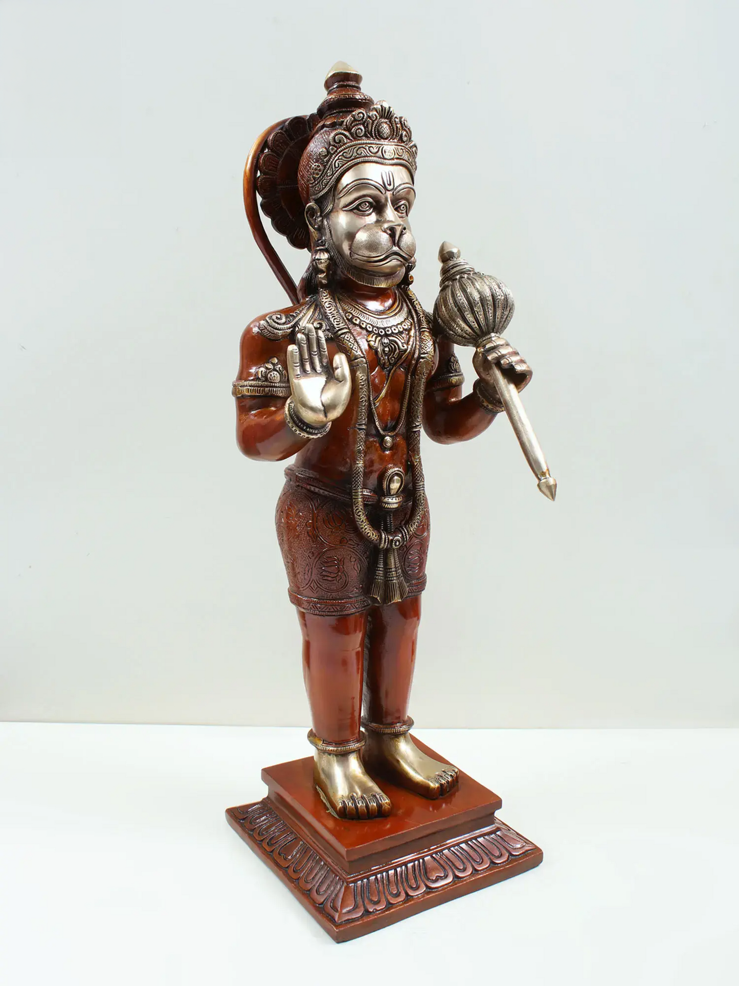 Brassaura® Standing Blessing Hanuman Statue | Brass | Height 23.23 Inches & Weight 12.09 kgs