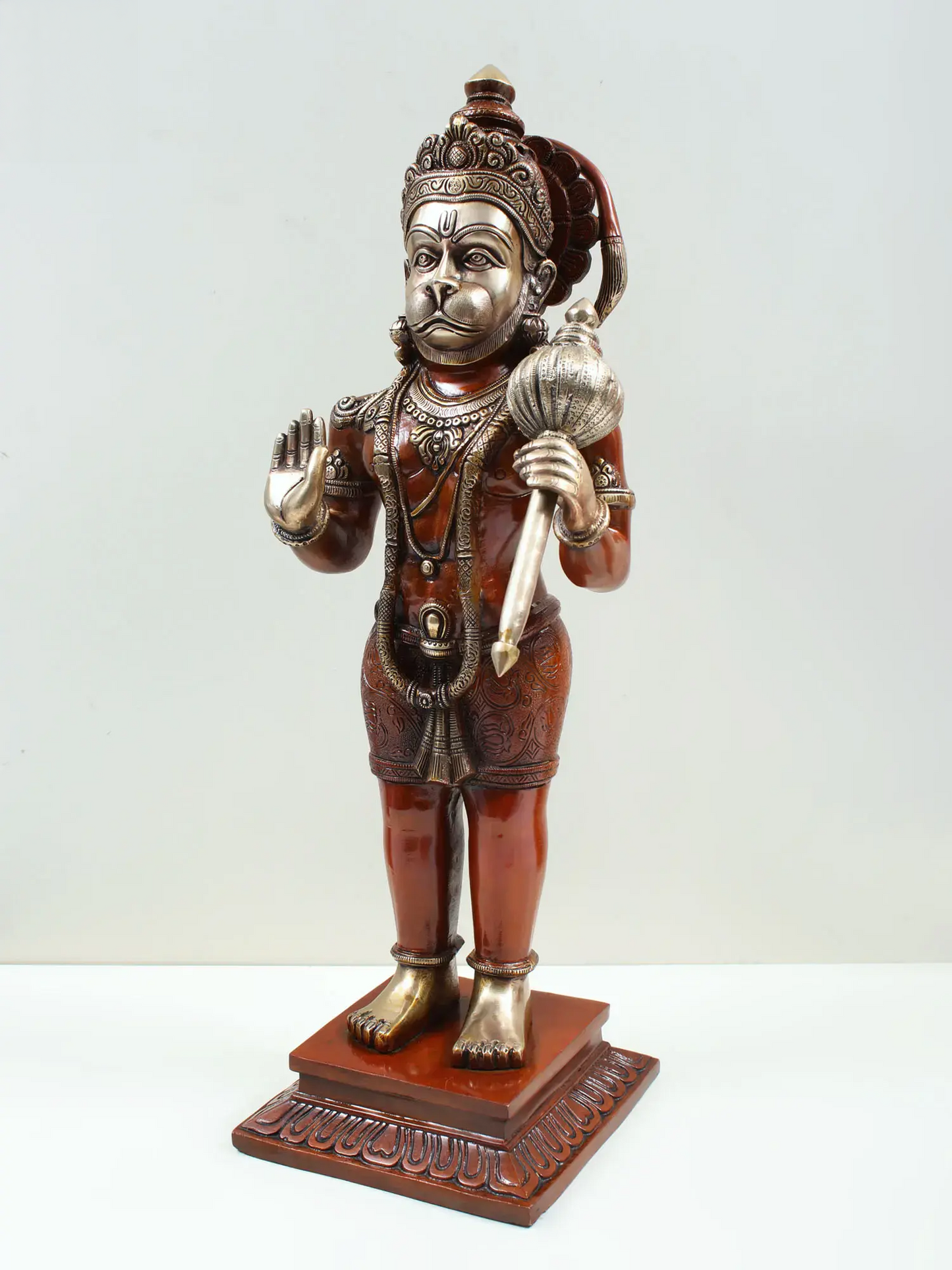 Brassaura® Standing Blessing Hanuman Statue | Brass | Height 23.23 Inches & Weight 12.09 kgs