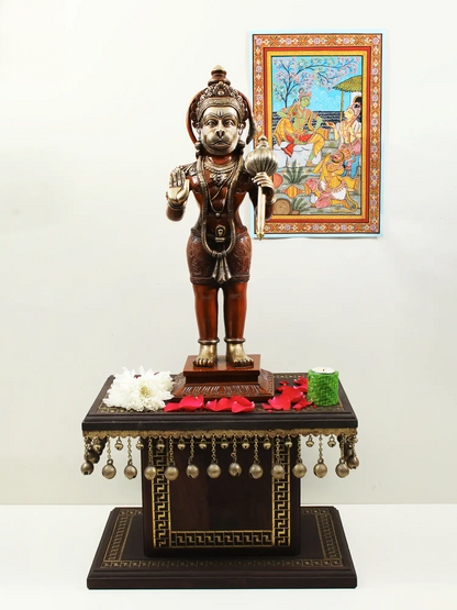 Brassaura® Standing Blessing Hanuman Statue | Brass | Height 23.23 Inches & Weight 12.09 kgs