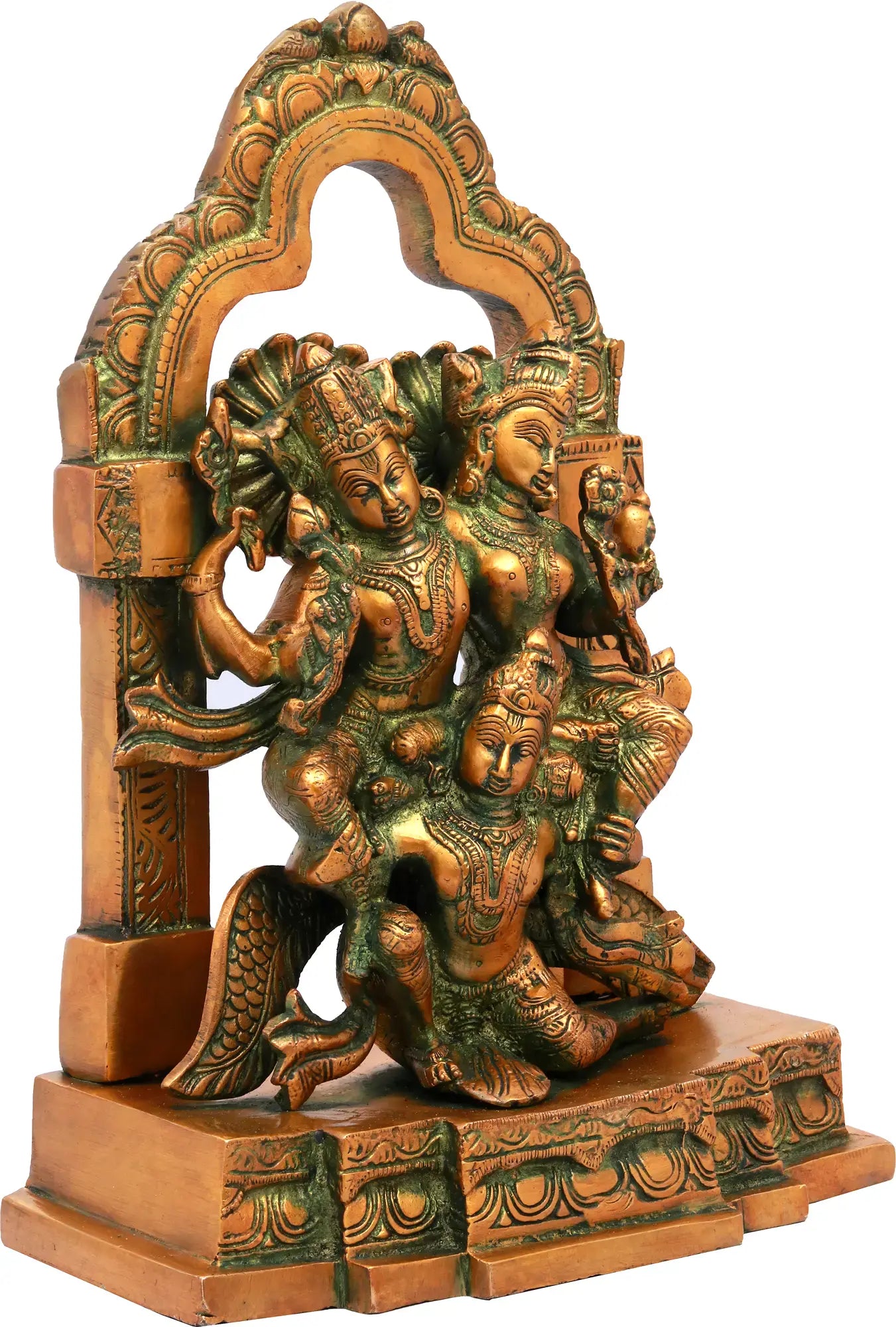Brassaura® Brass Lakshmi Narayana on Garuda Statue | Height 12 Inches & Weight 5.24 kg