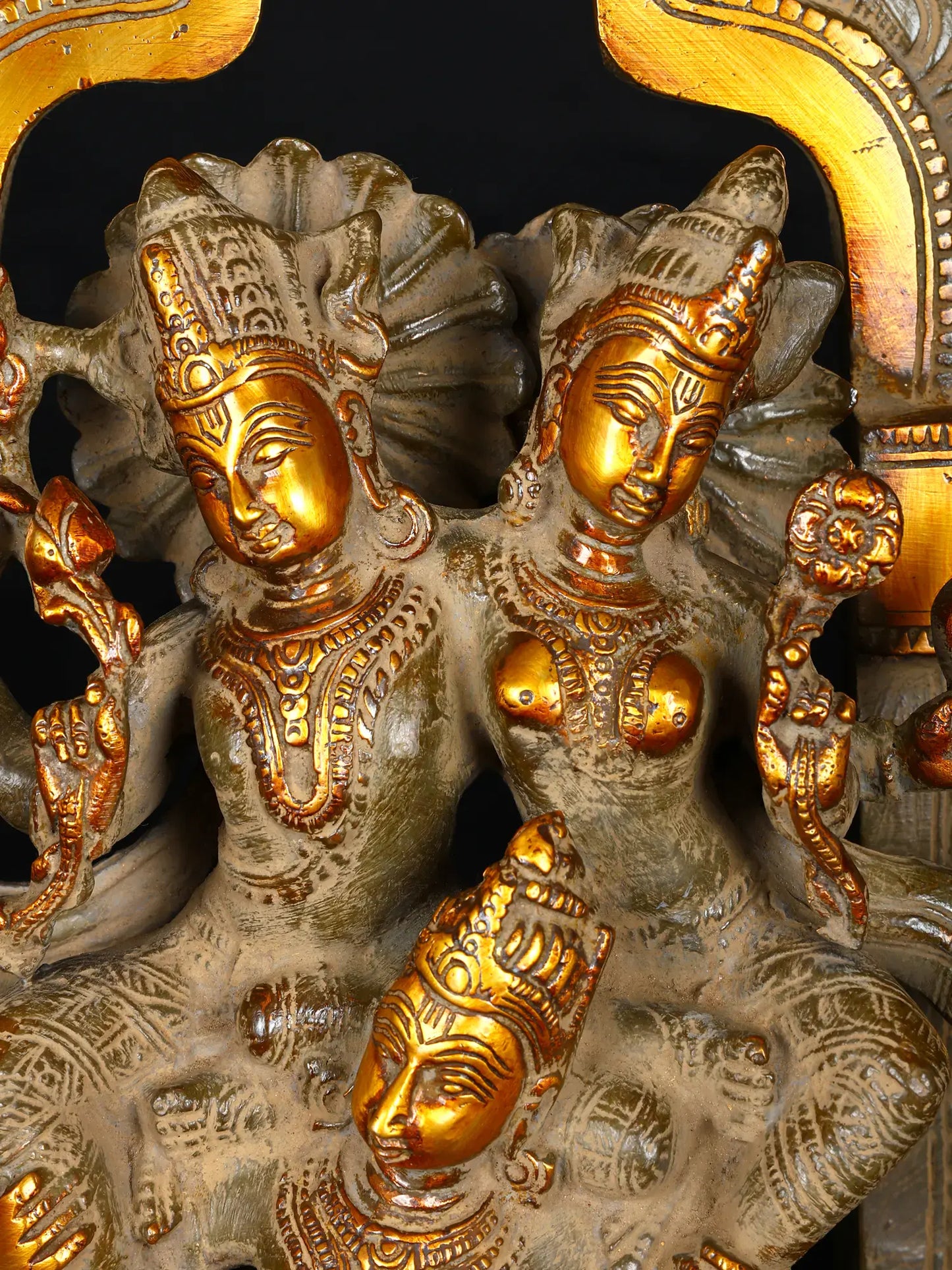 Brassaura® Brass Lakshmi Narayana on Garuda Statue | Height 12 Inches & Weight 5.24 kg