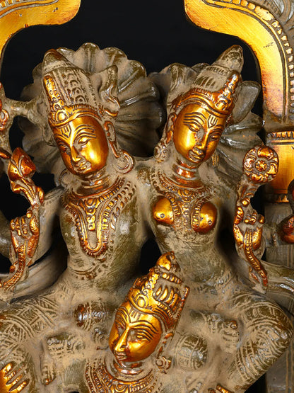 Brassaura® Brass Lakshmi Narayana on Garuda Statue | Height 12 Inches & Weight 5.24 kg