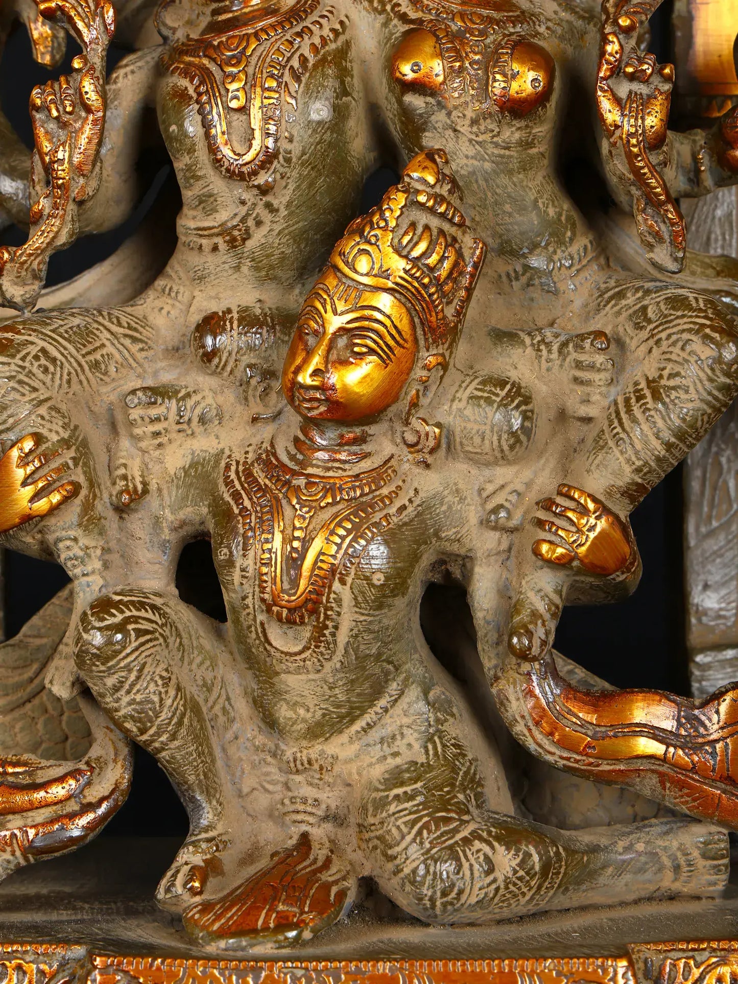Brassaura® Brass Lakshmi Narayana on Garuda Statue | Height 12 Inches & Weight 5.24 kg