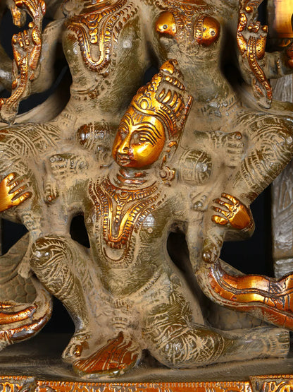 Brassaura® Brass Lakshmi Narayana on Garuda Statue | Height 12 Inches & Weight 5.24 kg