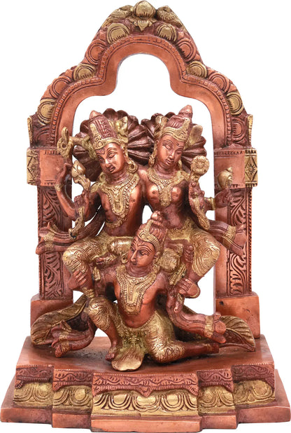 Brassaura® Brass Lakshmi Narayana on Garuda Statue | Height 12 Inches & Weight 5.24 kg
