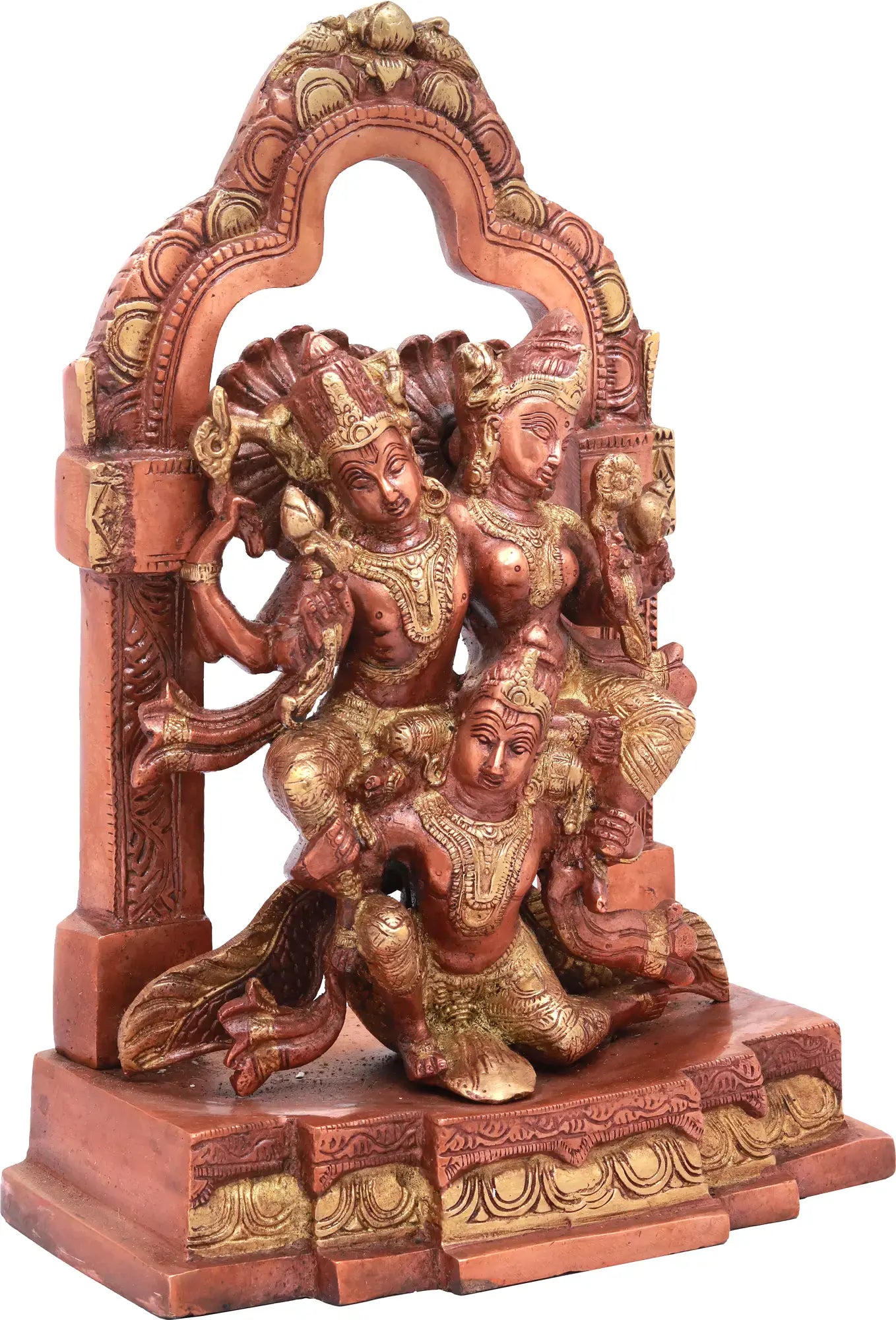 Brassaura® Brass Lakshmi Narayana on Garuda Statue | Height 12 Inches & Weight 5.24 kg