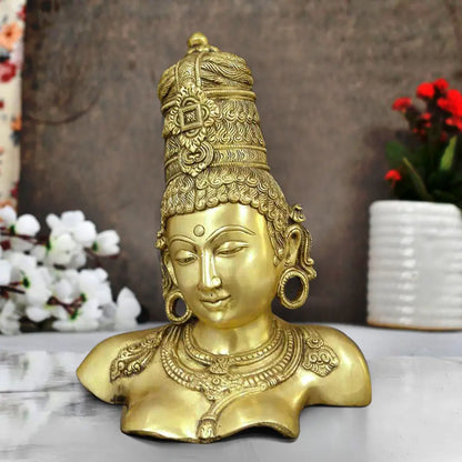 Brassaura® Devi Uma Parvati Bust Sculpture | Brass Statue | Height 12.60 Inches & Weight 5 kgs
