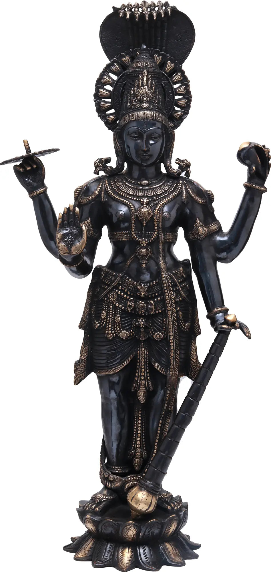 Brassaura® Brass Vishnu Statue | Height 40 Inches & Weight 31 kg