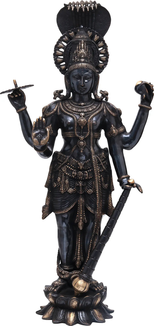 Brassaura® Brass Vishnu Statue | Height 40 Inches & Weight 31 kg