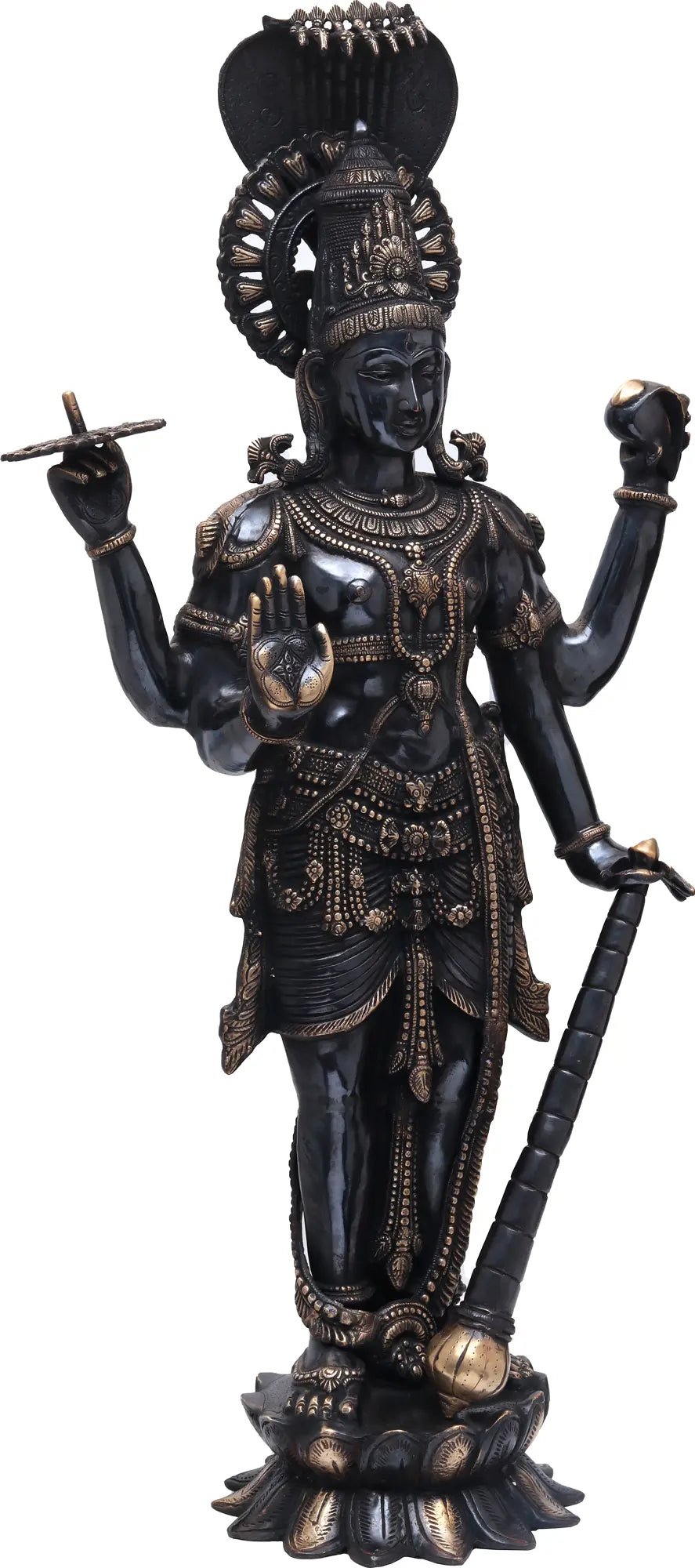 Brassaura® Brass Vishnu Statue | Height 40 Inches & Weight 31 kg