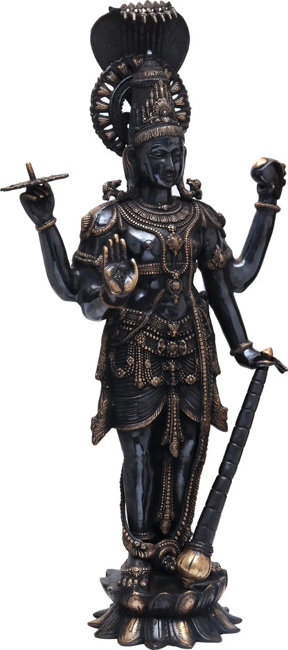 Brassaura® Brass Vishnu Statue | Height 40 Inches & Weight 31 kg