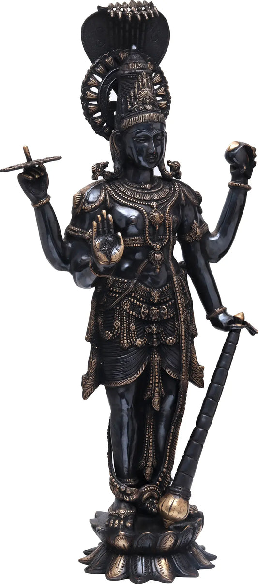 Brassaura® Brass Vishnu Statue | Height 40 Inches & Weight 31 kg