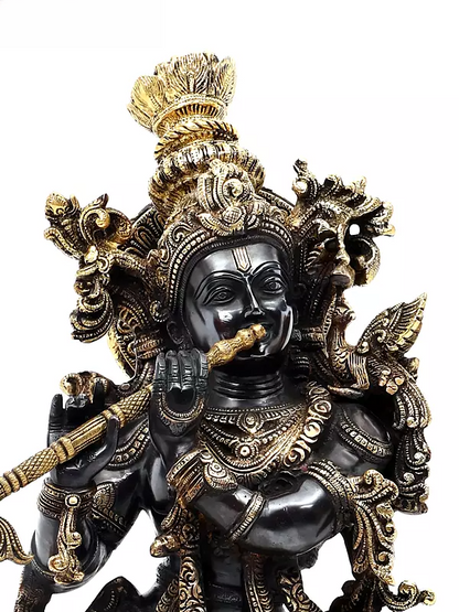 Brassaura® Brass Krishna Statue | Height 27 Inches & Weight 14.80 kg