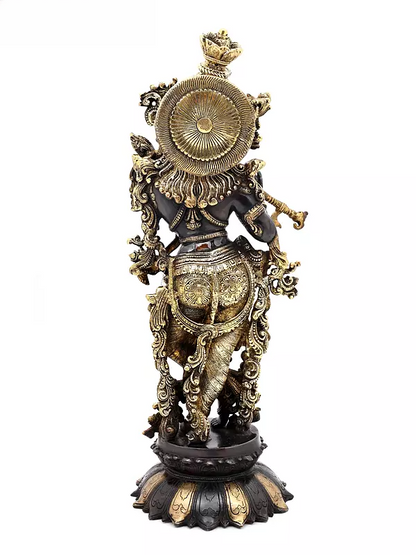 Brassaura® Brass Krishna Statue | Height 27 Inches & Weight 14.80 kg