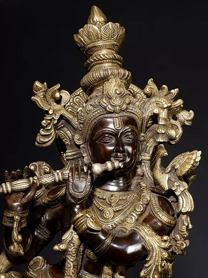 Brassaura® Brass Krishna Statue | Height 27 Inches & Weight 14.80 kg