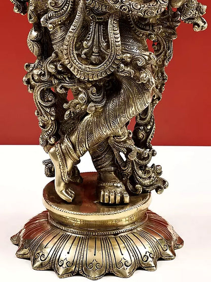 Brassaura® Brass Krishna Statue | Height 27 Inches & Weight 14.80 kg