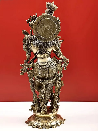 Brassaura® Brass Krishna Statue | Height 27 Inches & Weight 14.80 kg