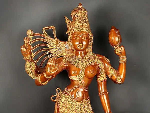 Brassaura® Brass Ardhanarishwara Statue | Height 38.5 Inches & Weight 26.28 kg