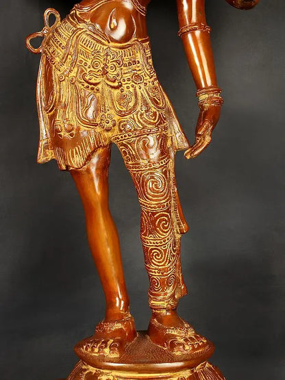 Brassaura® Brass Ardhanarishwara Statue | Height 38.5 Inches & Weight 26.28 kg