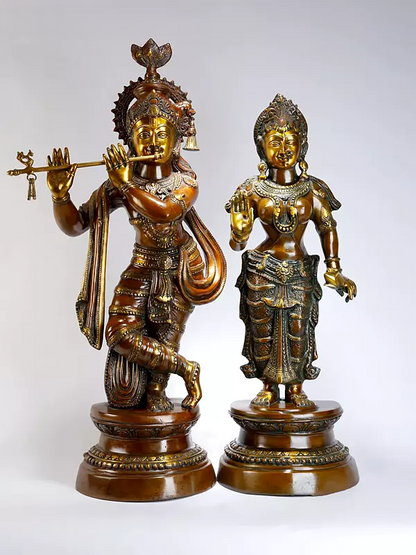 Brassaura® Brass Radha Krishna Statue | Height 36 Inches & Weight 44.57 kg