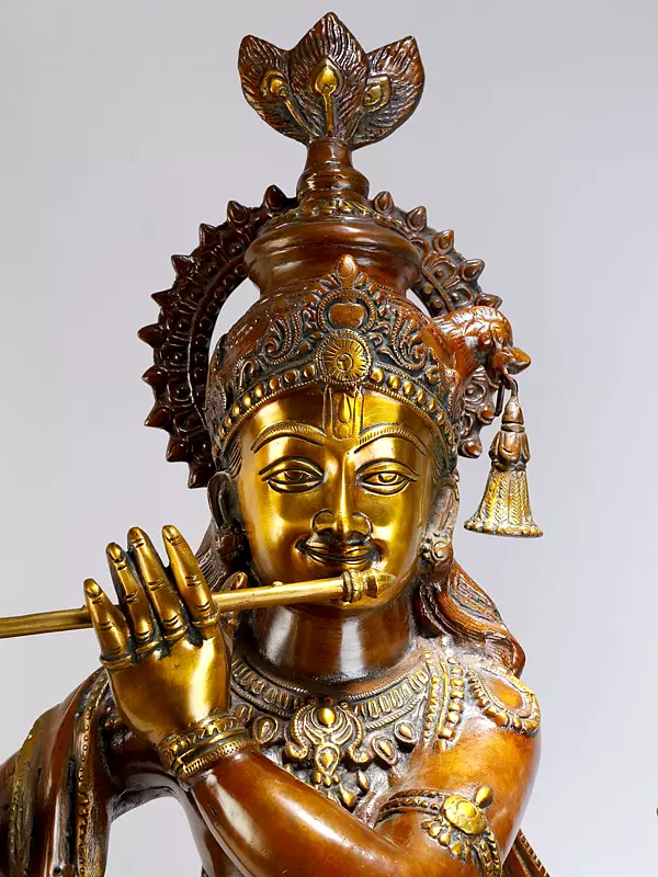 Brassaura® Brass Radha Krishna Statue | Height 36 Inches & Weight 44.57 kg
