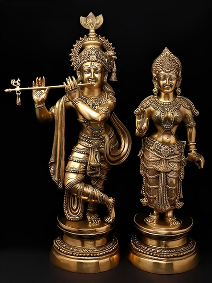 Brassaura® Brass Radha Krishna Statue | Height 36 Inches & Weight 44.57 kg