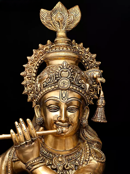 Brassaura® Brass Radha Krishna Statue | Height 36 Inches & Weight 44.57 kg