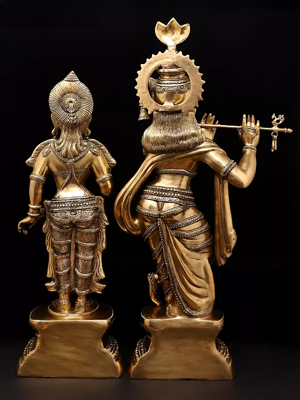Brassaura® Brass Radha Krishna Statue | Height 36 Inches & Weight 44.57 kg