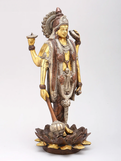 Brassaura® Brass Vishnu Statue | Height 12 Inches & Weight 3.60 kg